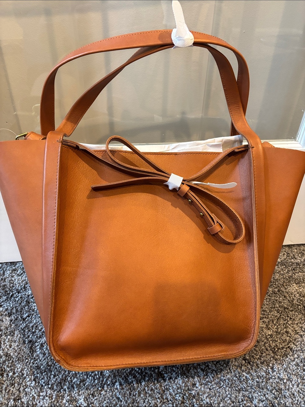 Madewell Classic Tan Leather Tote with Adjustable Strap